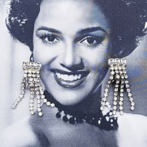 Vintage Articulated Rhinestone Clip Earrings